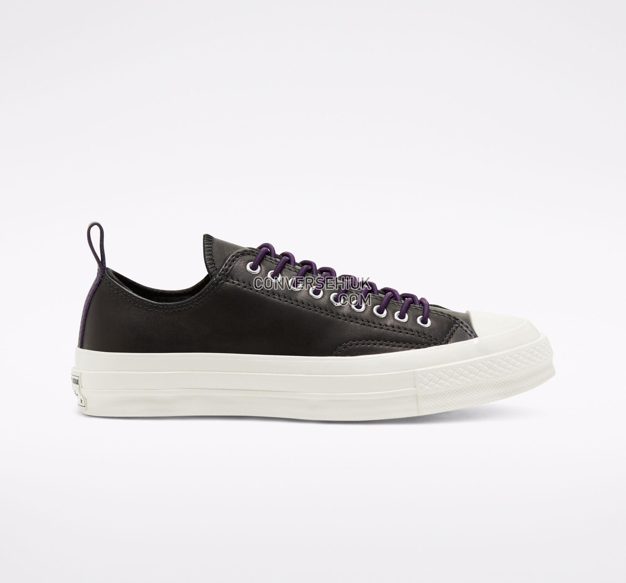 Converse Fleece-Lined Leather Chuck 70 Black/Grand Purple/Egret 166134C Shoes