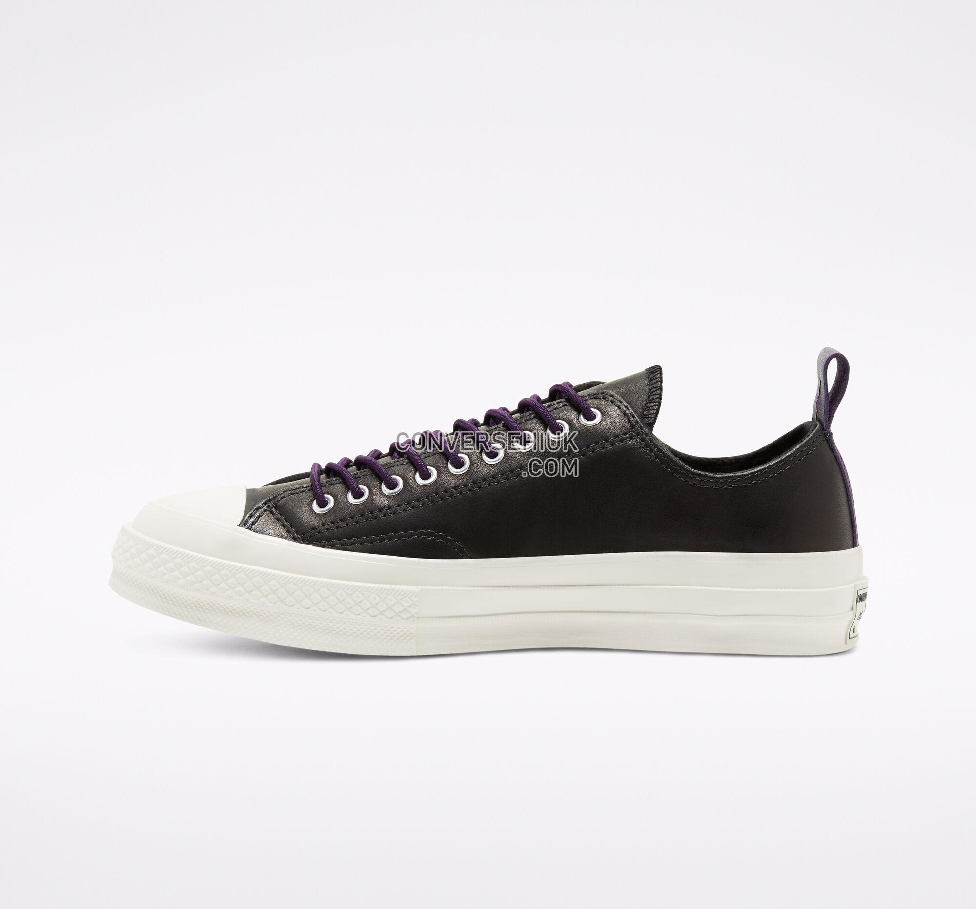 Converse Fleece-Lined Leather Chuck 70 Black/Grand Purple/Egret 166134C Shoes