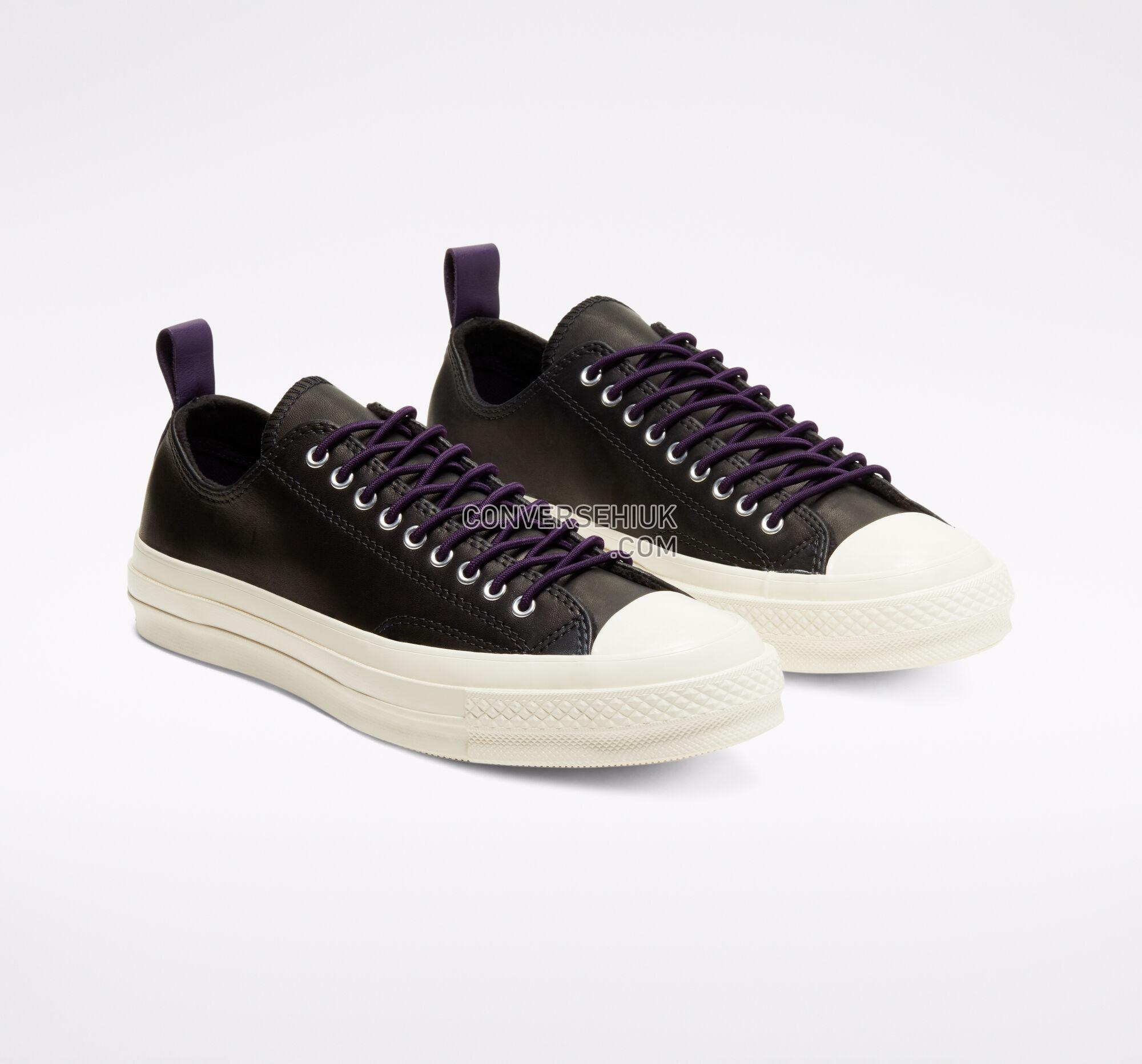 Converse Fleece-Lined Leather Chuck 70 Black/Grand Purple/Egret 166134C Shoes