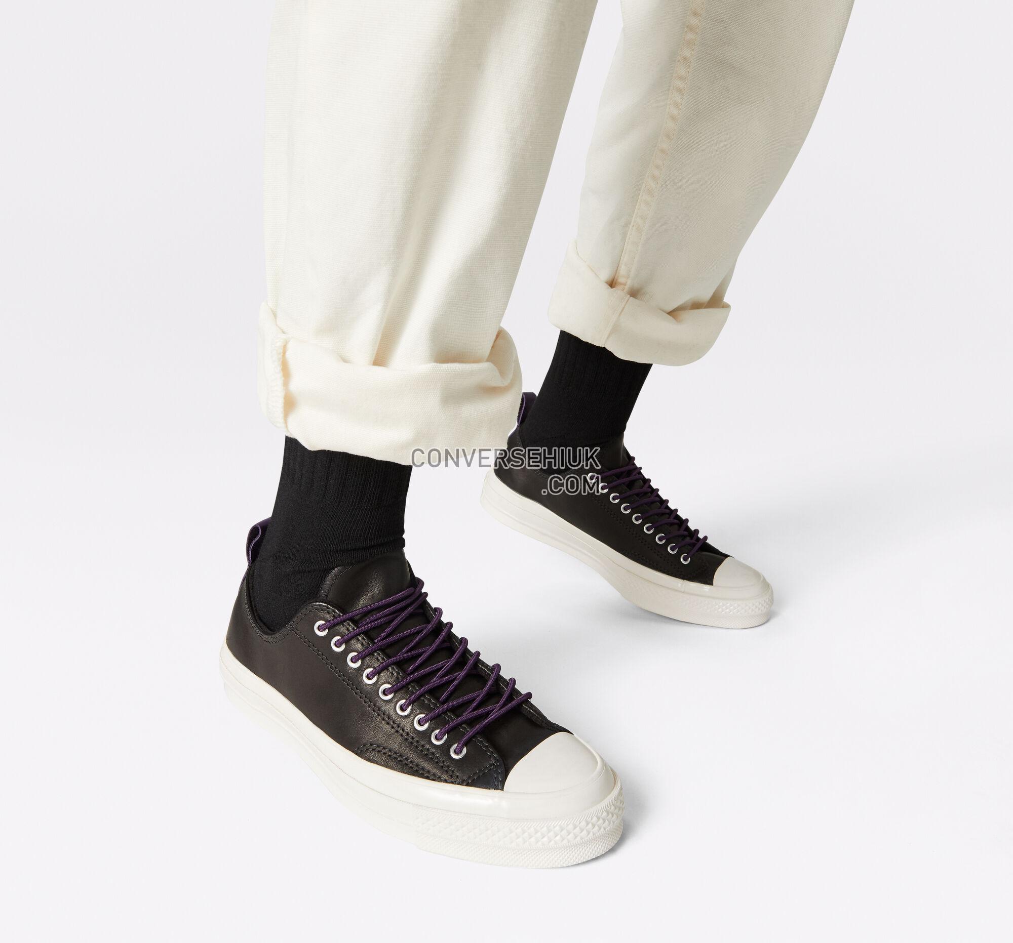 Converse Fleece-Lined Leather Chuck 70 Black/Grand Purple/Egret 166134C Shoes