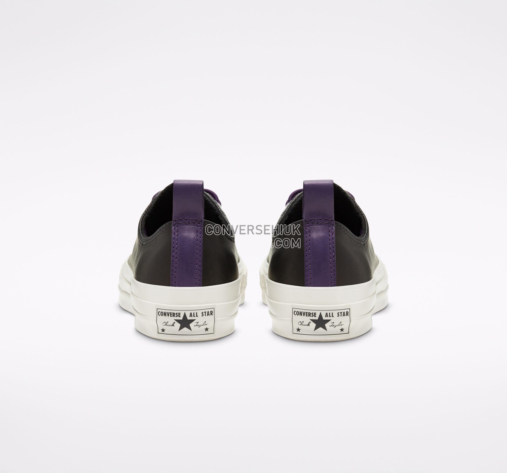 Converse Fleece-Lined Leather Chuck 70 Black/Grand Purple/Egret 166134C Shoes