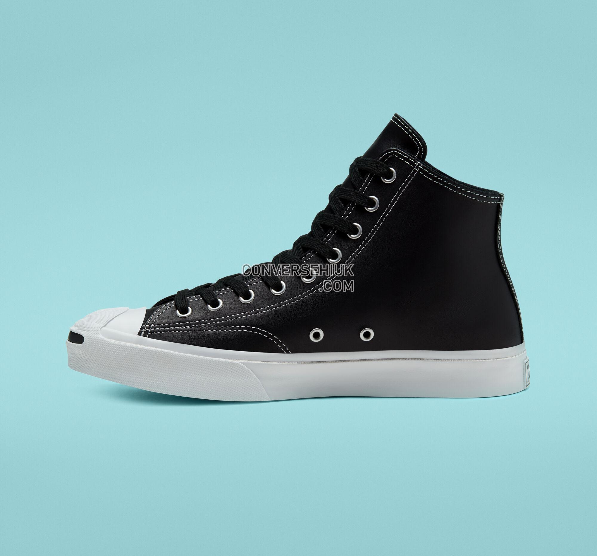 Converse Leather Side Zip Jack Purcell Black/Black/White 167327C Shoes