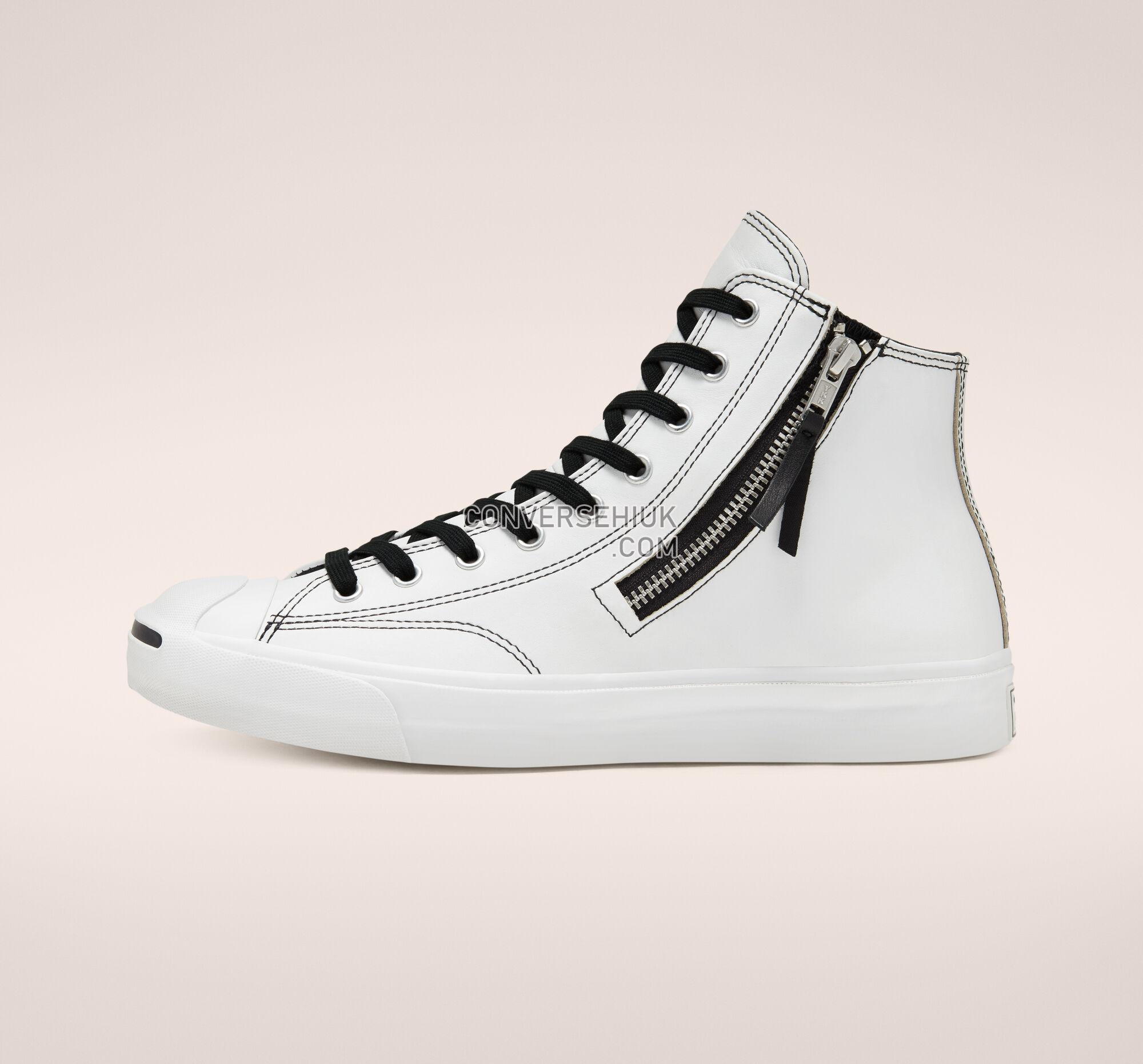 Converse Leather Side Zip Jack Purcell White/Black/White 167329C Shoes