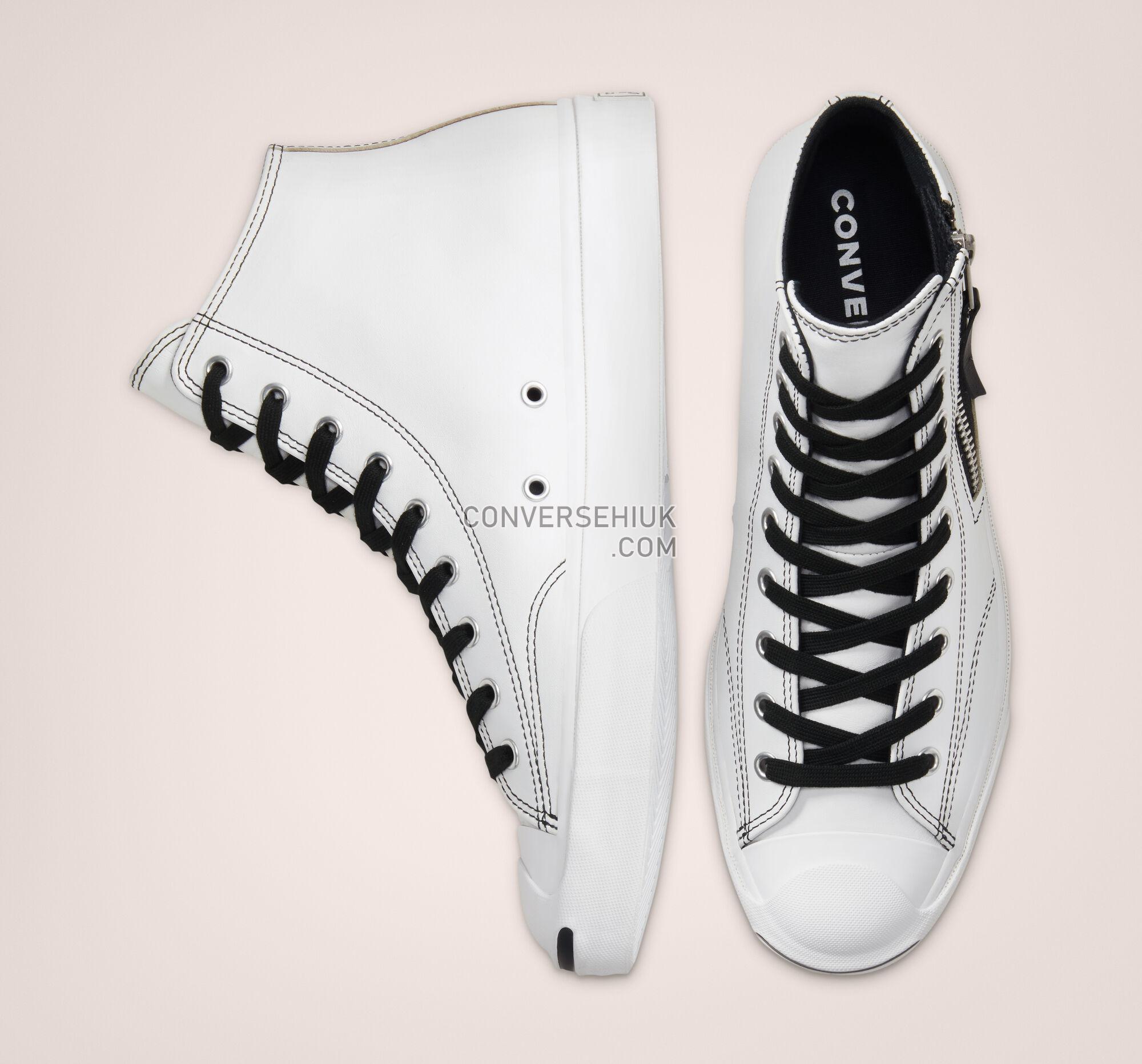 Converse Leather Side Zip Jack Purcell White/Black/White 167329C Shoes