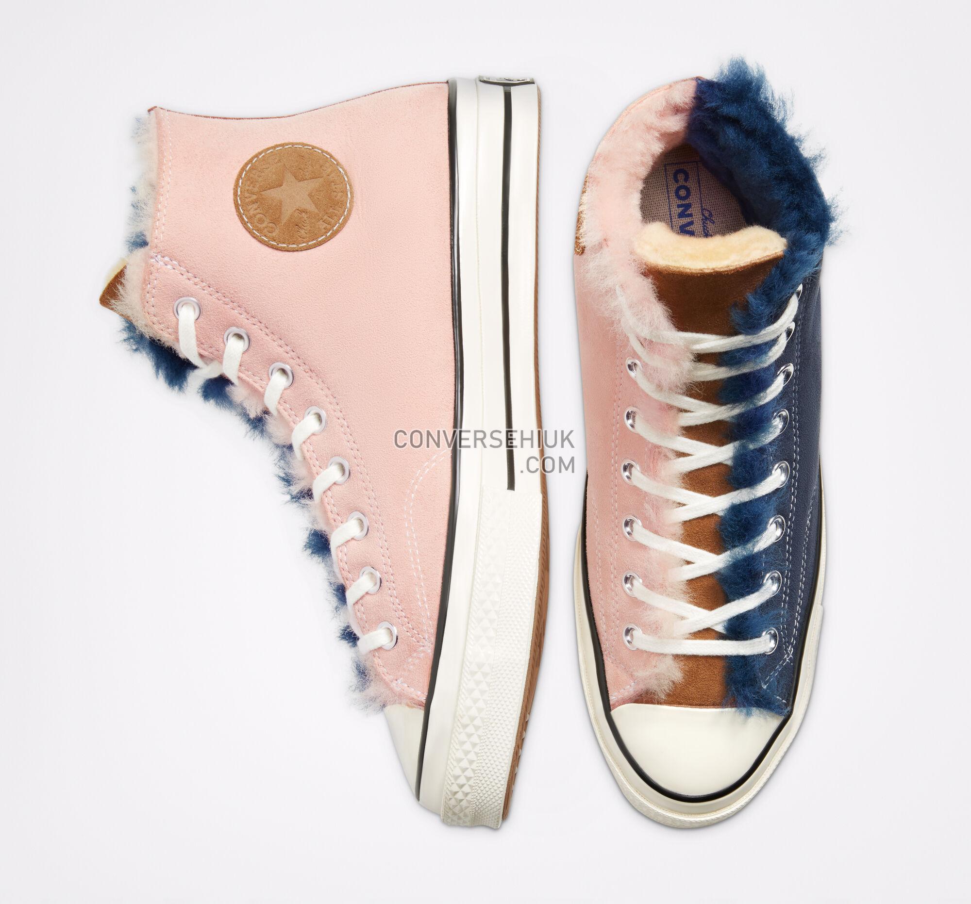 Converse Shearling Chuck 70 Navy Blue/Baby Pink/Egret 166319C Shoes