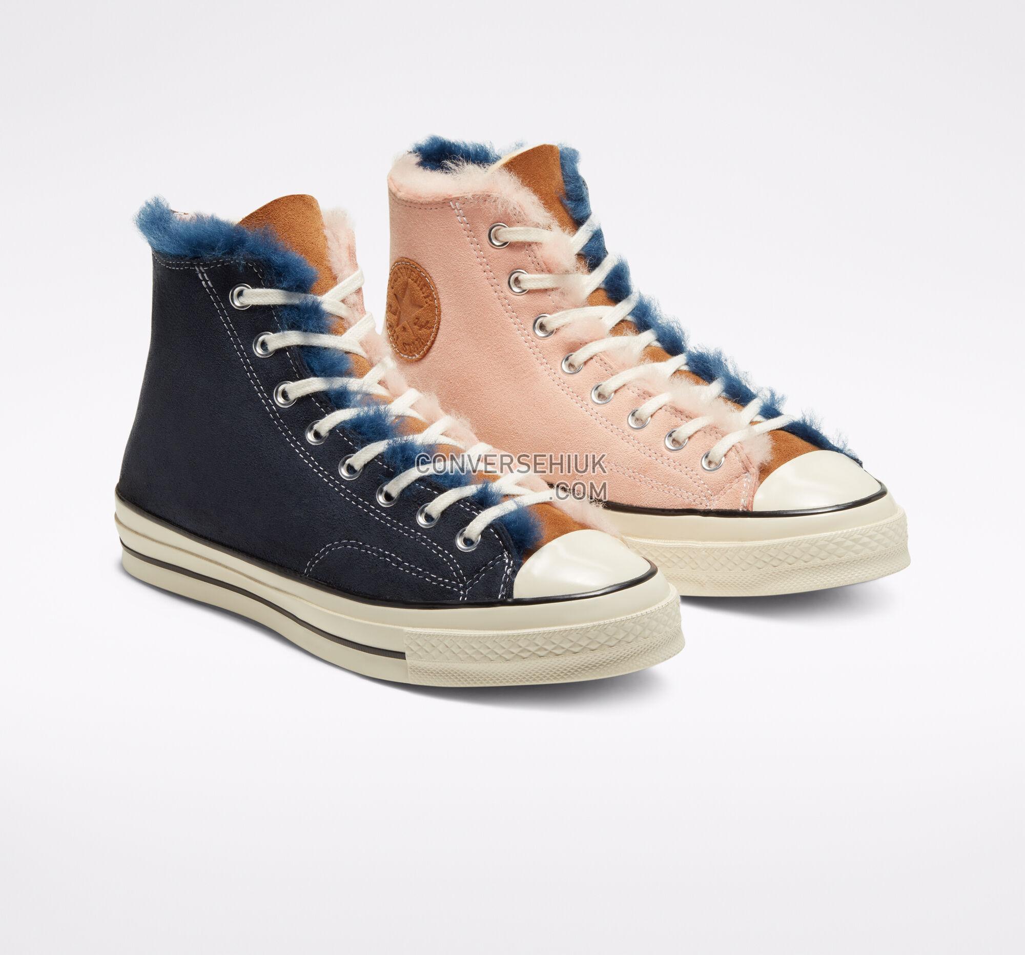 Converse Shearling Chuck 70 Navy Blue/Baby Pink/Egret 166319C Shoes