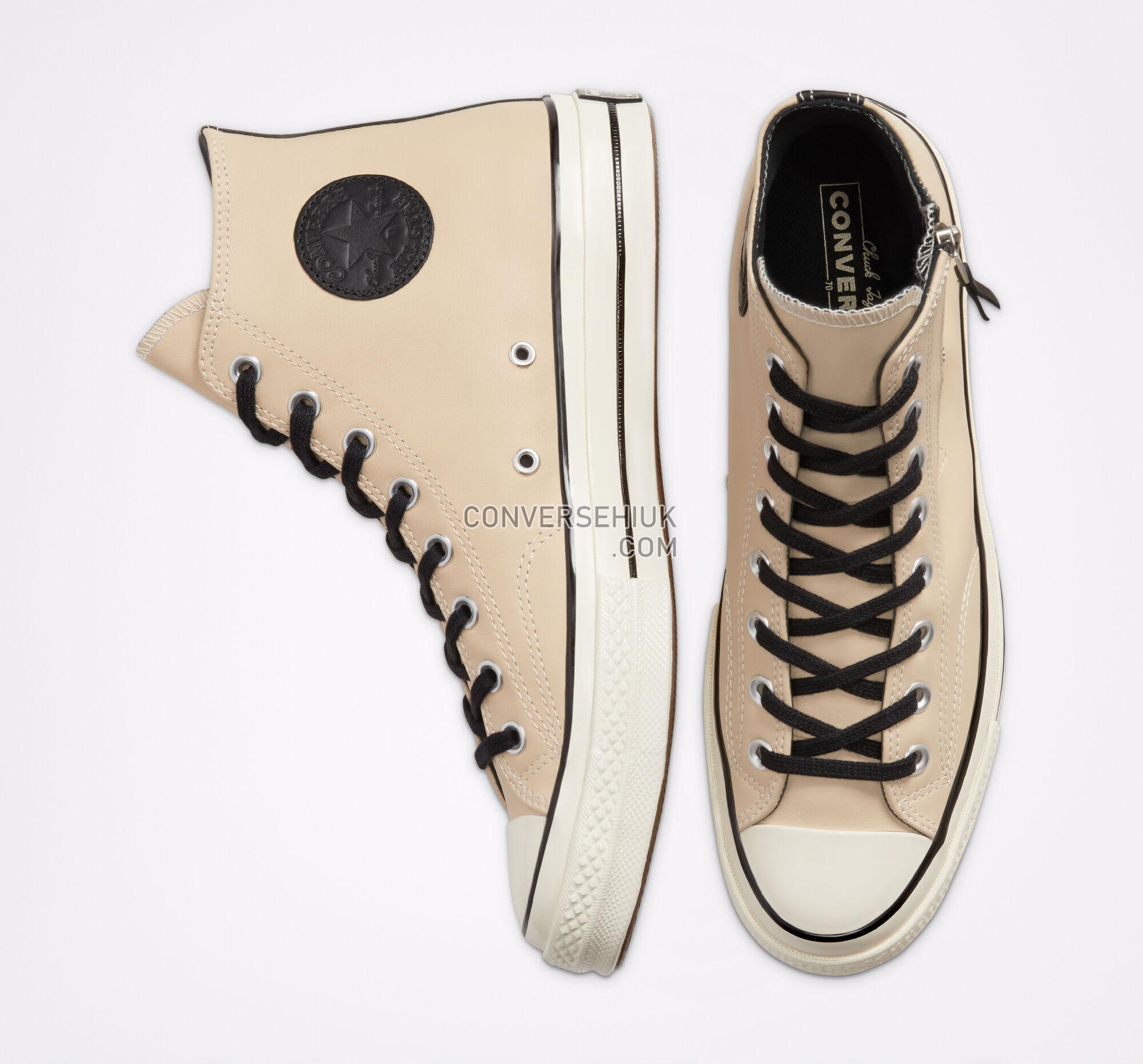 Converse Leather Side Zip Chuck 70 Desert Ore/Black/Egret 166722C Shoes