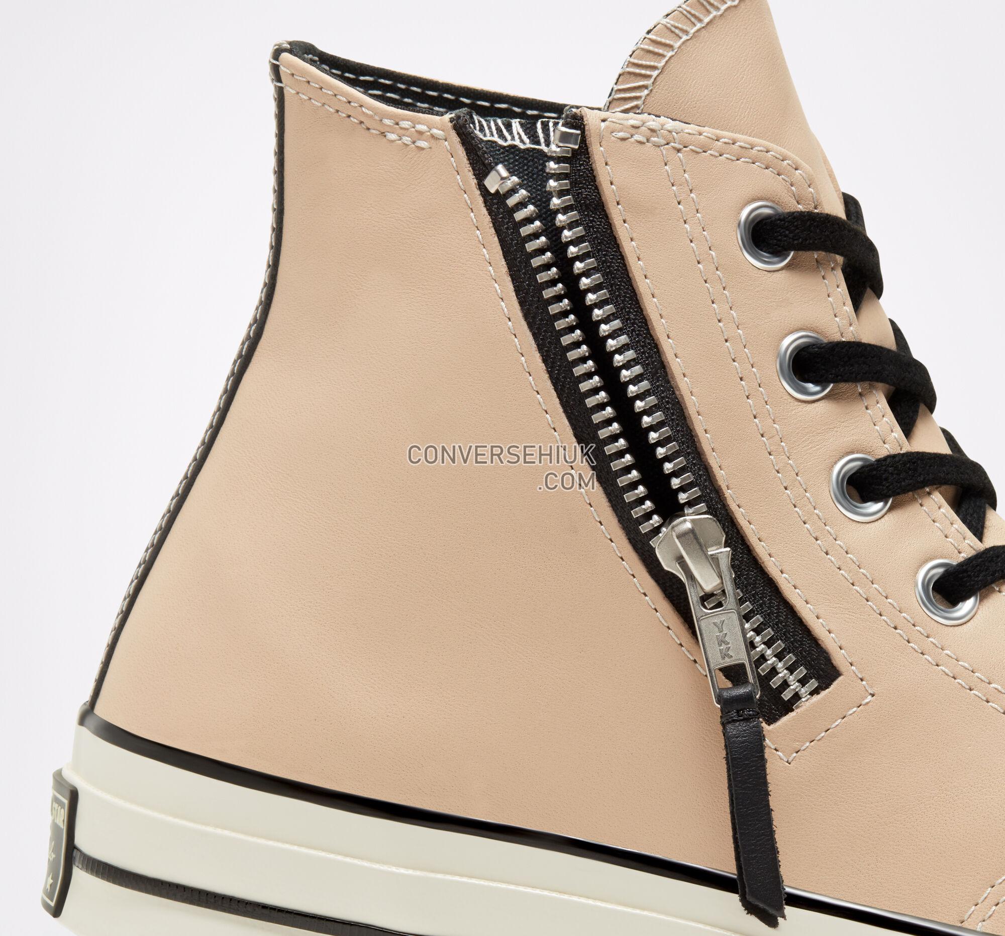 Converse Leather Side Zip Chuck 70 Desert Ore/Black/Egret 166722C Shoes