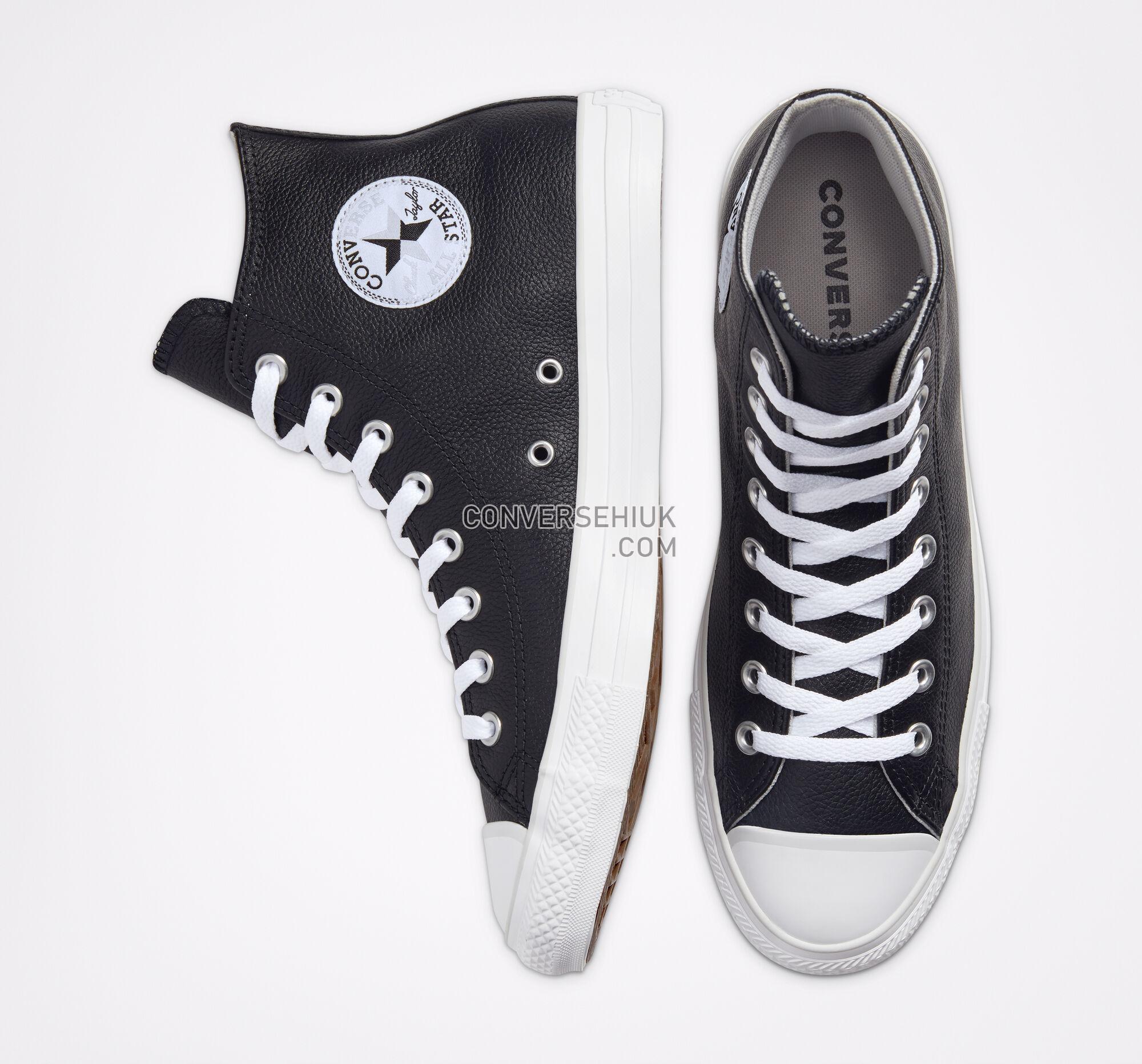 Converse Seasonal Color Leather Chuck Taylor All Star Black/White/Mouse 166730C Shoes