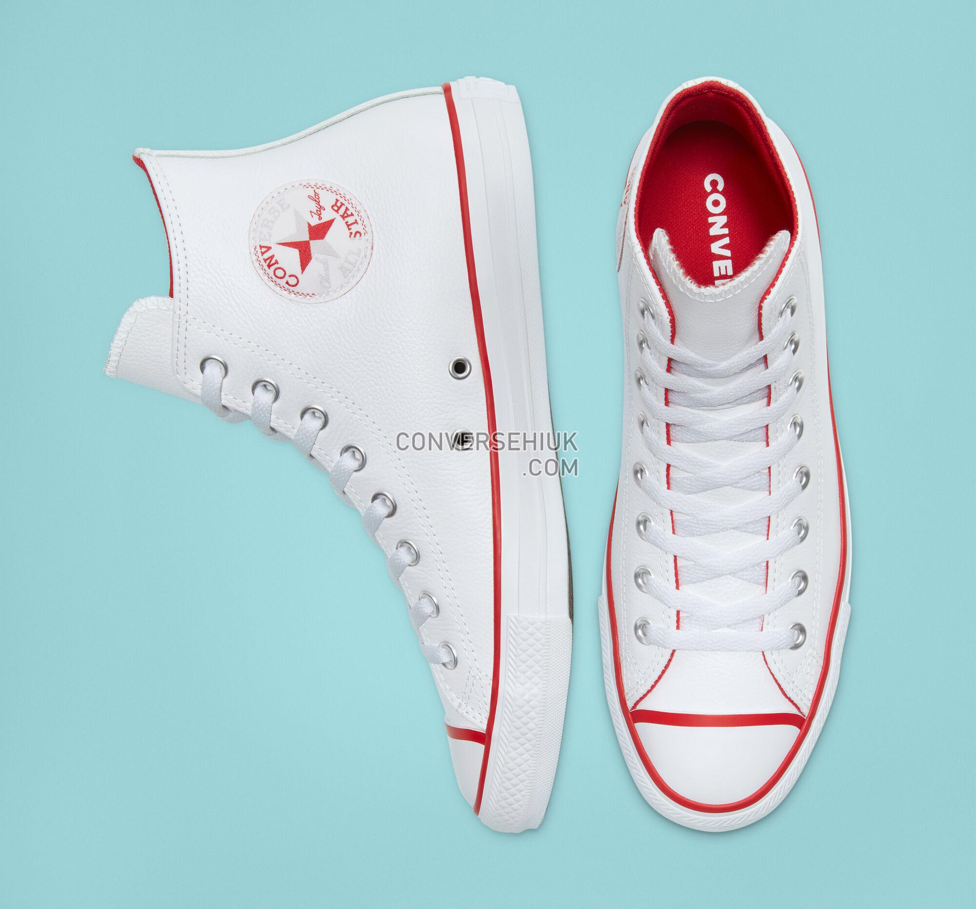 Converse Seasonal Color Leather Chuck Taylor All Star White/Mouse/University Red 166729C Shoes