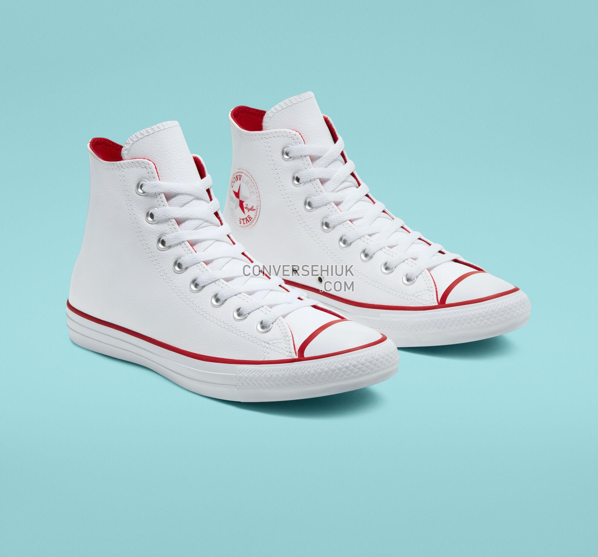 Converse Seasonal Color Leather Chuck Taylor All Star White/Mouse/University Red 166729C Shoes