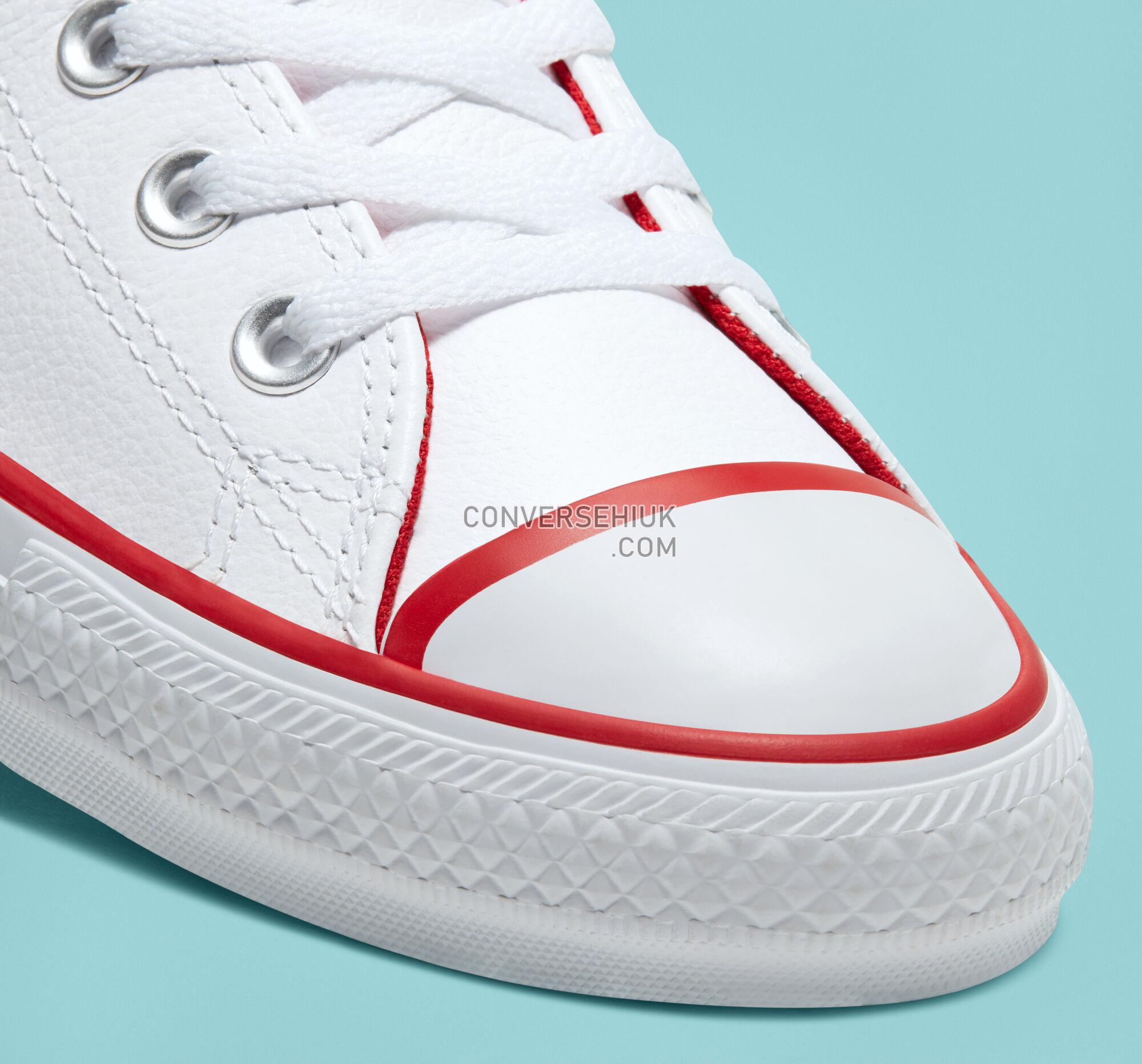 Converse Seasonal Color Leather Chuck Taylor All Star White/Mouse/University Red 166729C Shoes