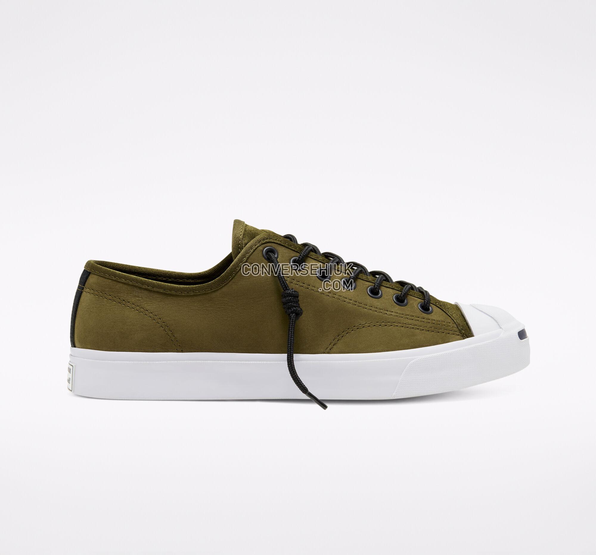 Converse Nubuck Leather Jack Purcell Surplus Olive/Black/White 166003C Shoes