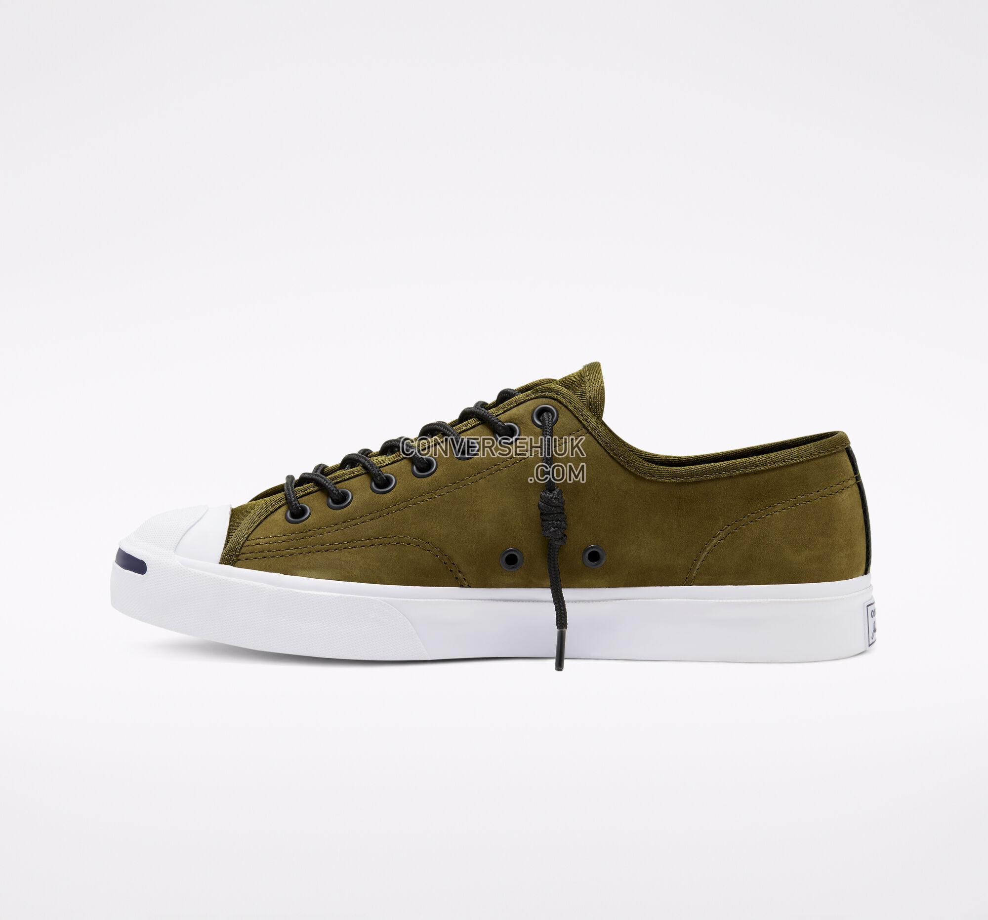 Converse Nubuck Leather Jack Purcell Surplus Olive/Black/White 166003C Shoes