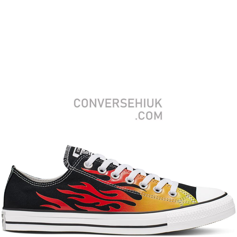 Converse Unisex Archive Print Chuck Taylor All Star Low Top Black/enamel Red/fresh Yellow 166259C Shoes