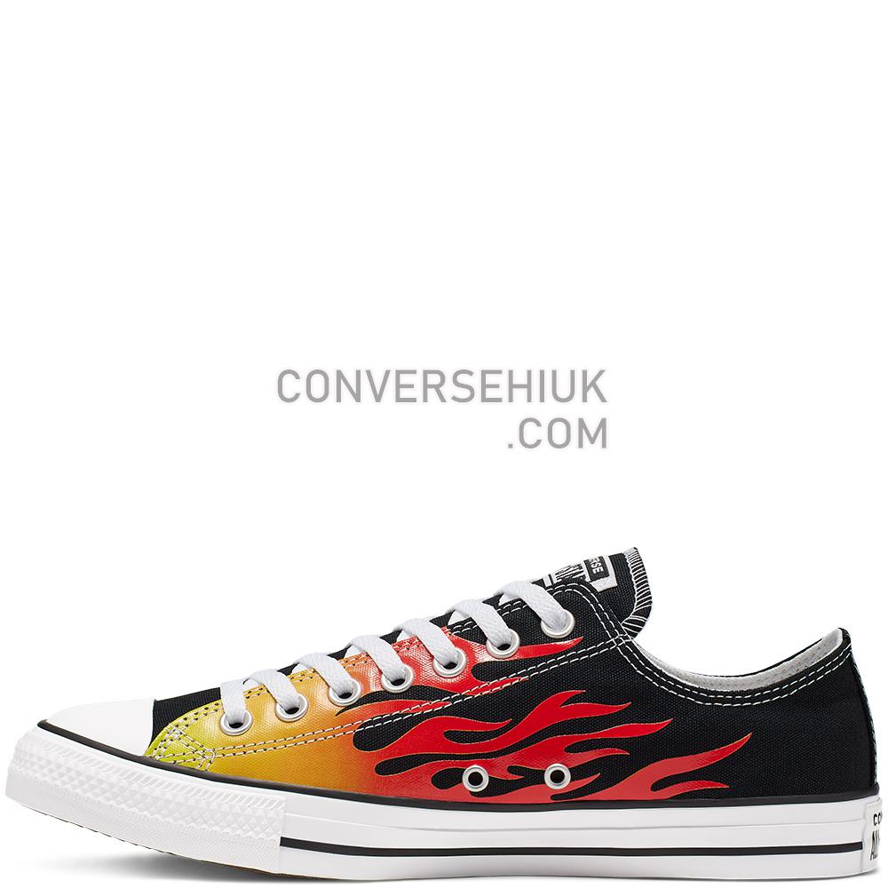 Converse Unisex Archive Print Chuck Taylor All Star Low Top Black/enamel Red/fresh Yellow 166259C Shoes