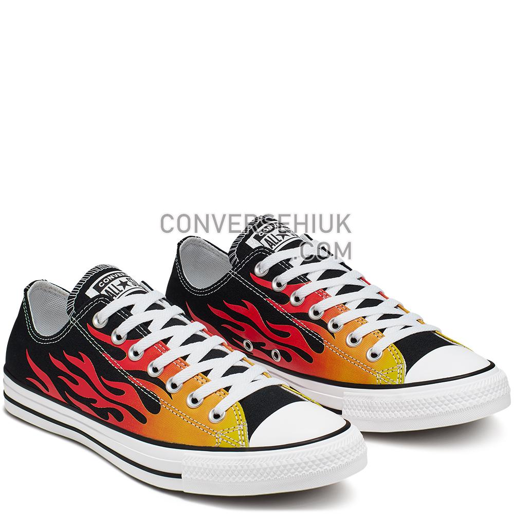 Converse Unisex Archive Print Chuck Taylor All Star Low Top Black/enamel Red/fresh Yellow 166259C Shoes