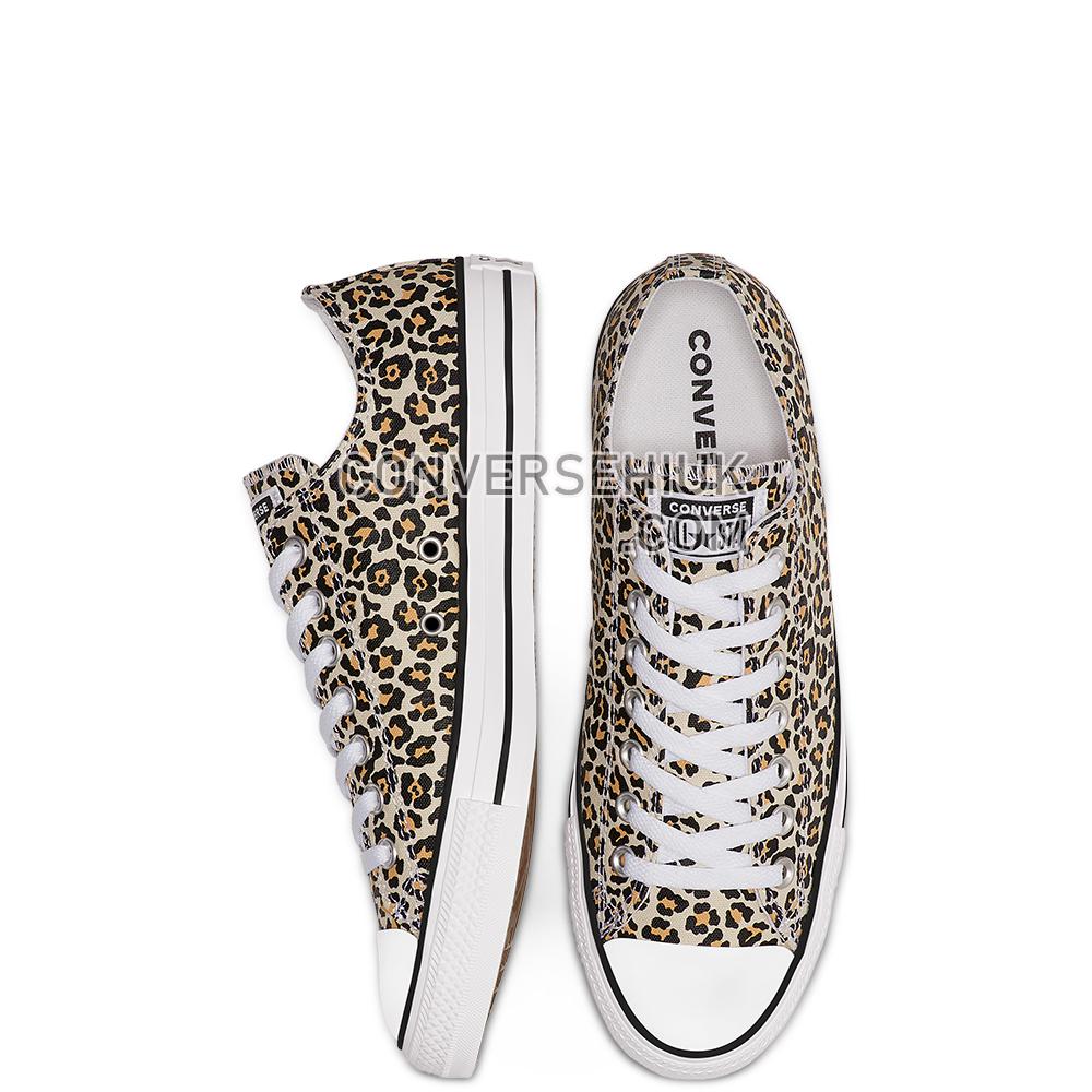 Converse Leopard Print Chuck Taylor All Star Low Top Black/driftwood/light Fawn 166260C Shoes