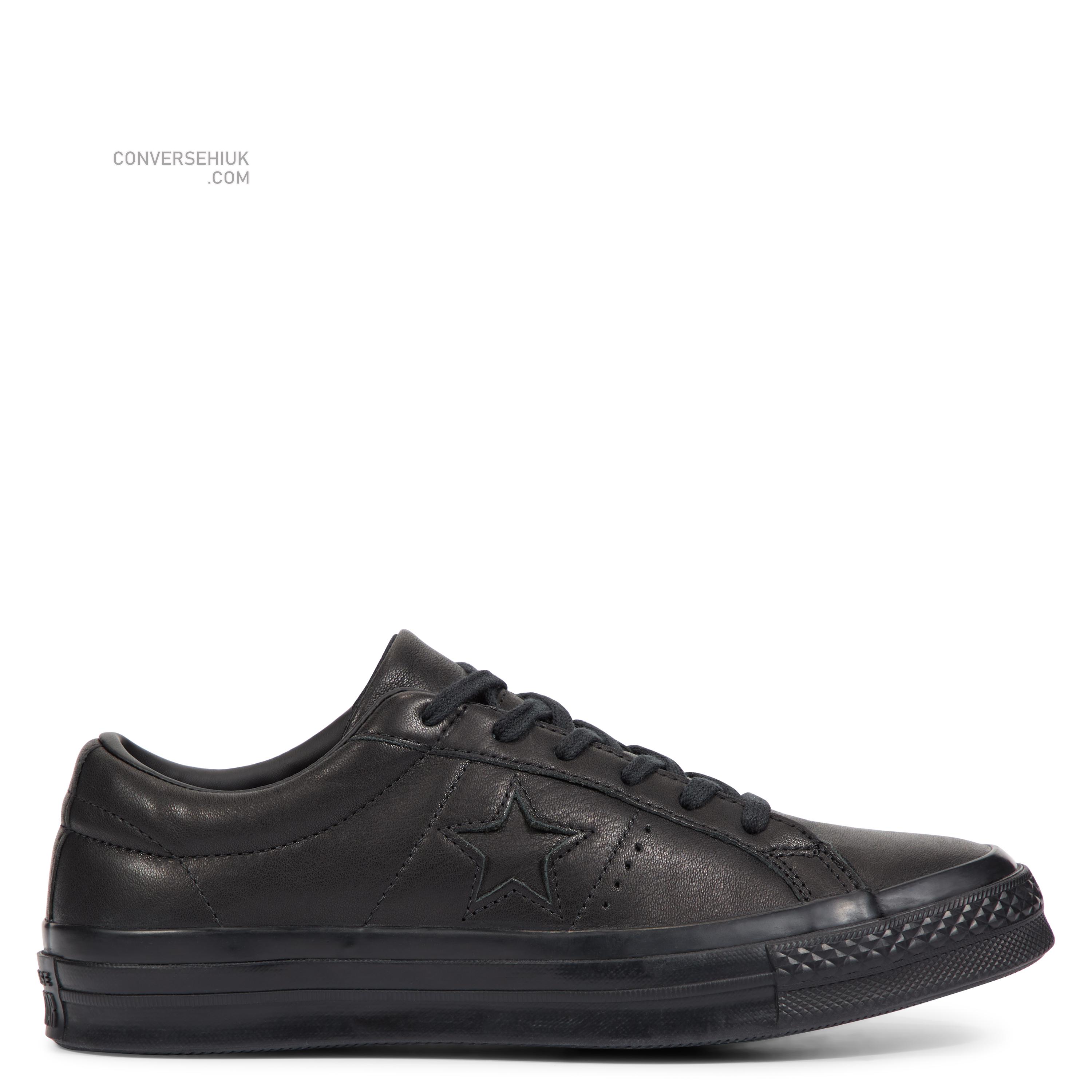 Converse One Star Leather Low Top Black/black/black 163110C Shoes