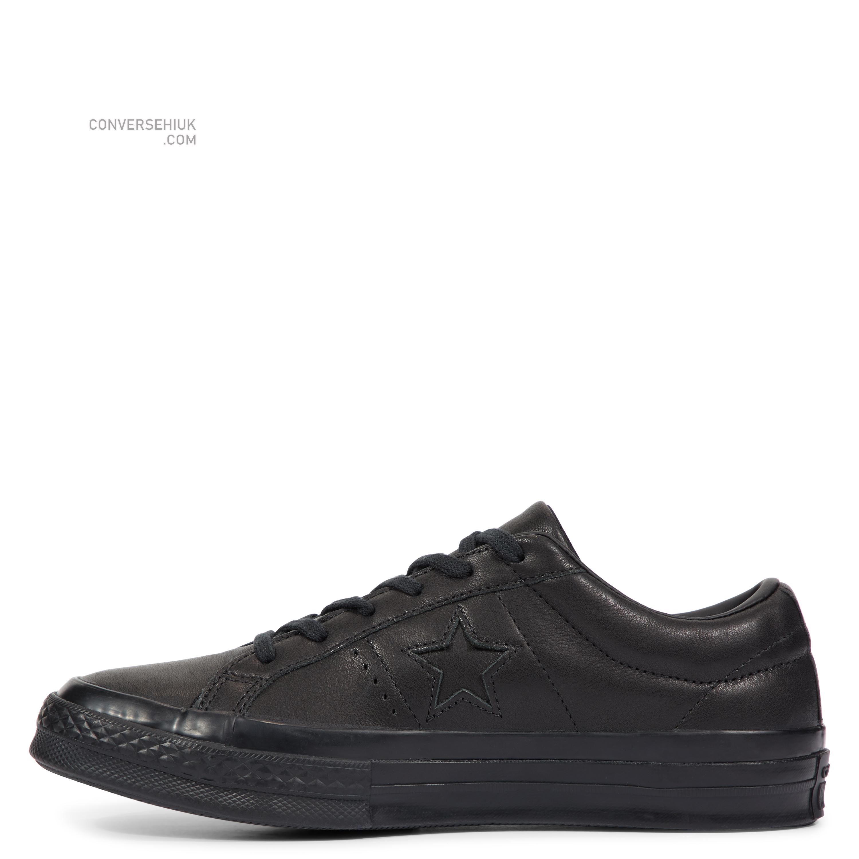 Converse One Star Leather Low Top Black/black/black 163110C Shoes