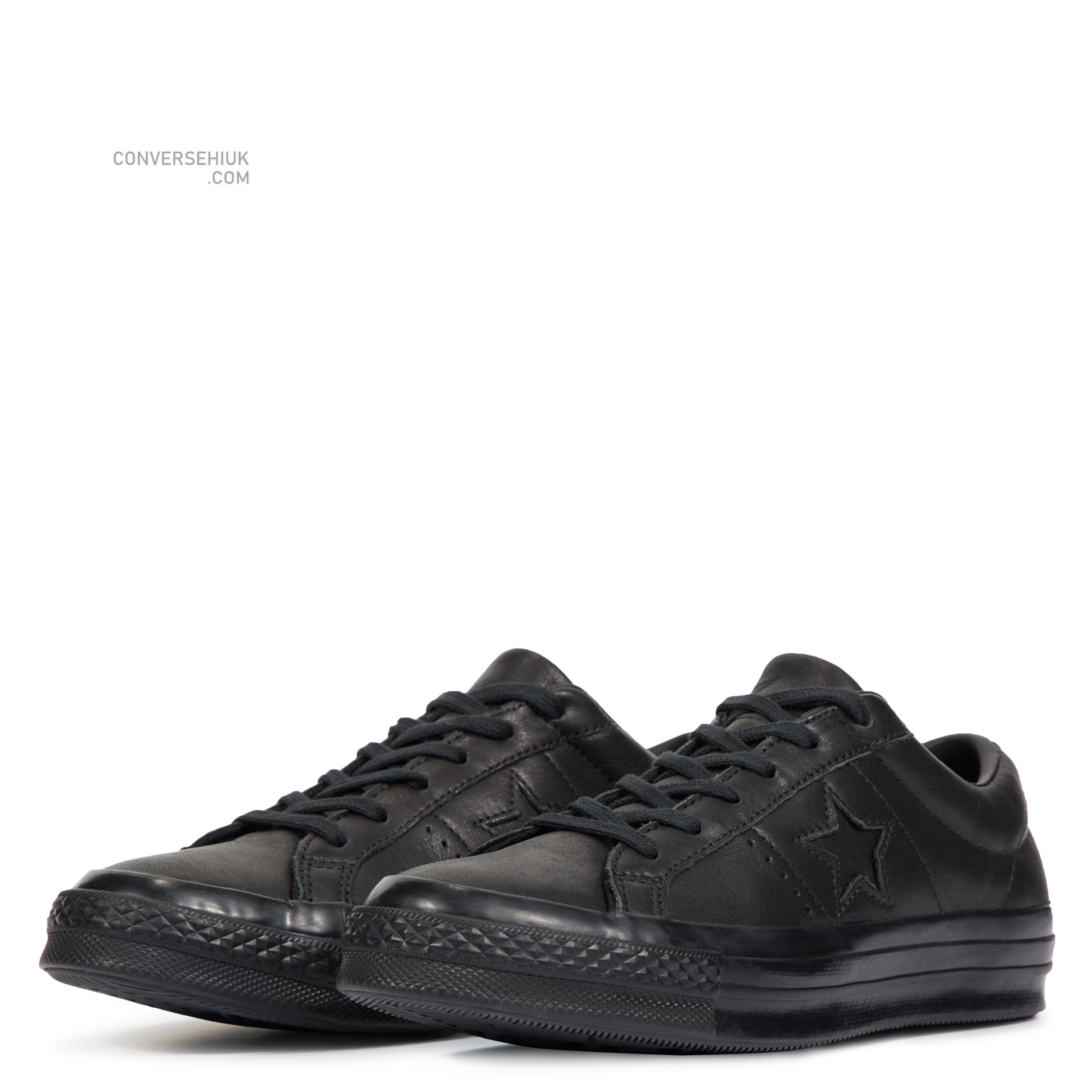 Converse One Star Leather Low Top Black/black/black 163110C Shoes