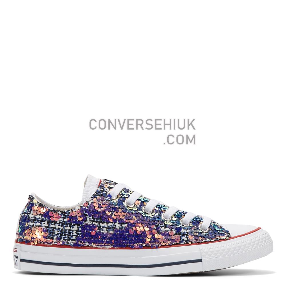 Converse Womens Multicolour Sequins Chuck Taylor All Star Low Top Multicolor Sequins 167394C Shoes