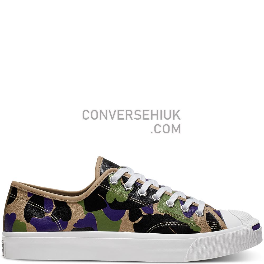 Converse Unisex Leather Archive Prints Jack Purcell Low Top Black/candied Ginger/court Pur 165963C Shoes