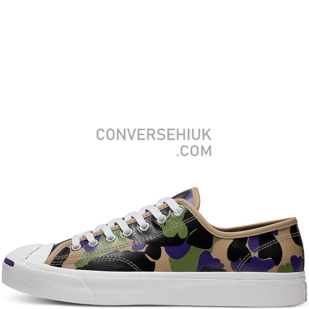 Converse Unisex Leather Archive Prints Jack Purcell Low Top Black/candied Ginger/court Pur 165963C Shoes