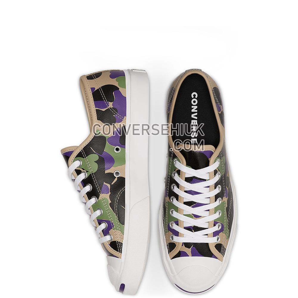 Converse Unisex Leather Archive Prints Jack Purcell Low Top Black/candied Ginger/court Pur 165963C Shoes