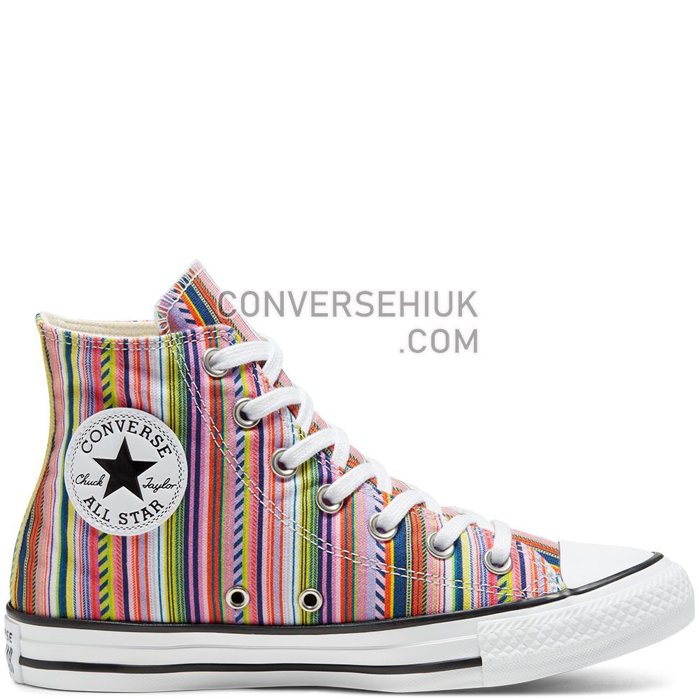 Converse Unisex Summer Stripes Chuck Taylor All Star High Top White/multi/black 168279C Shoes