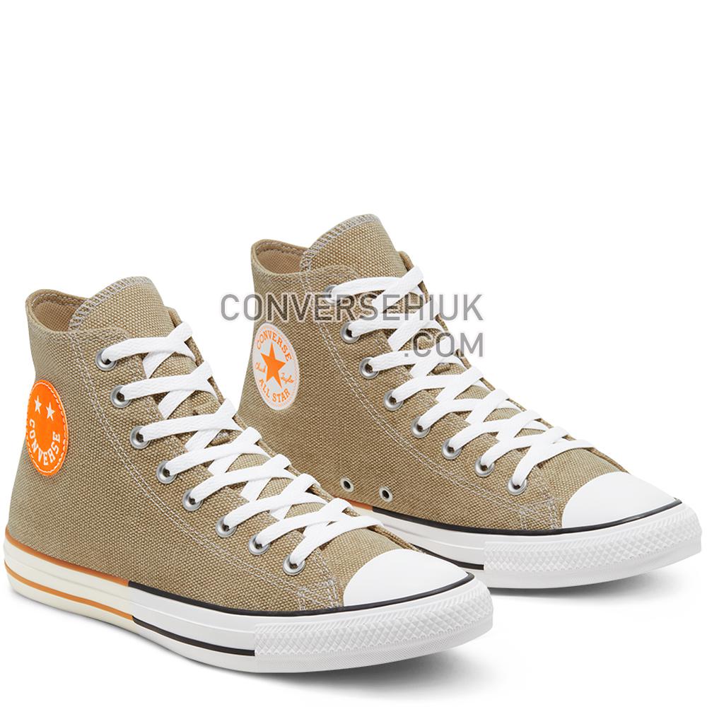 Converse Unisex Happy Camper Chuck Taylor All Star High Top Khaki/total Orange/white 167658C Shoes