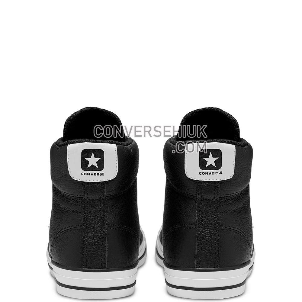 Converse Unisex Leather Star Player High Top Black/black/white 166226C Shoes