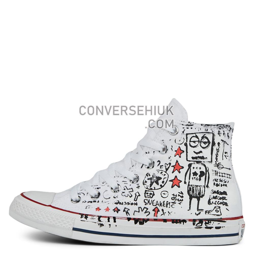 Converse Unisex Hand-Painted Graffiti Chuck Taylor All Star High Top Robot Graffiti 167397C Shoes