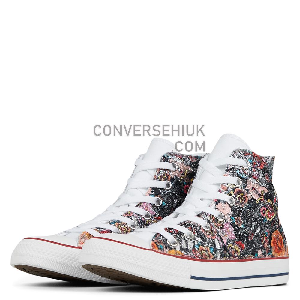 Converse Unisex Glitter Tattoo Chuck Taylor All Star High Top Lace Glitter Skull 167405C Shoes