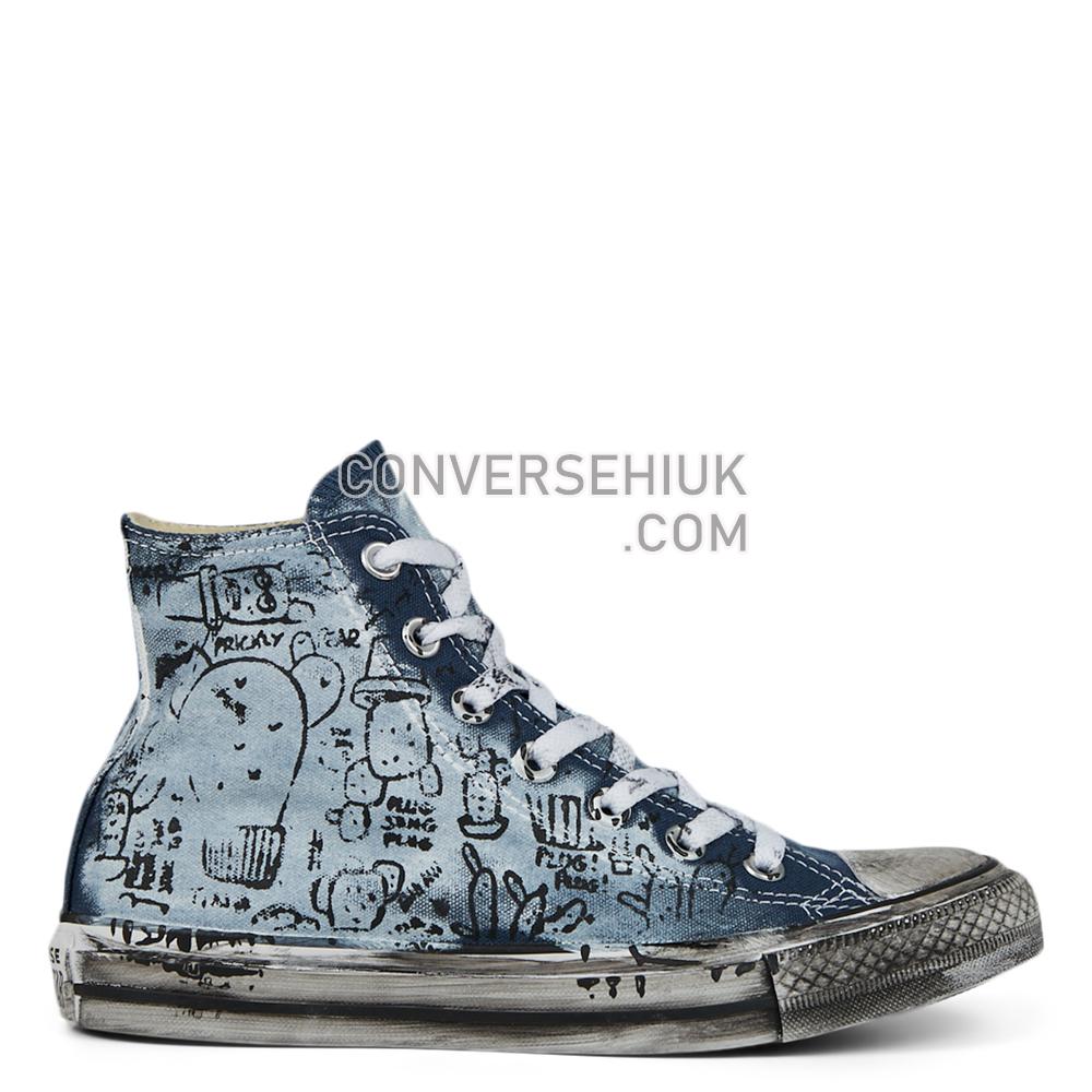 Converse Unisex Hand-Painted Graffiti Chuck Taylor All Star High Top Cactus Graffiti 167396C Shoes