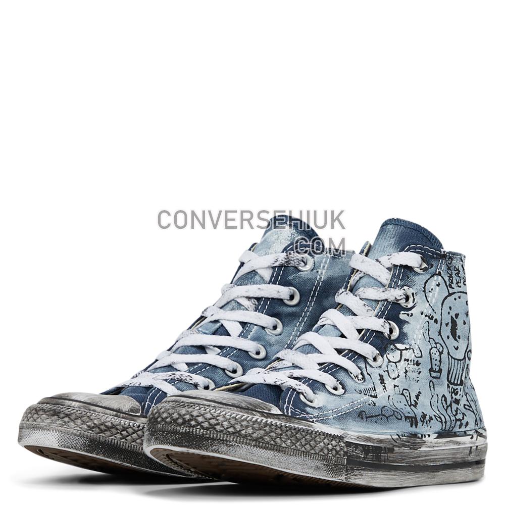 Converse Unisex Hand-Painted Graffiti Chuck Taylor All Star High Top Cactus Graffiti 167396C Shoes