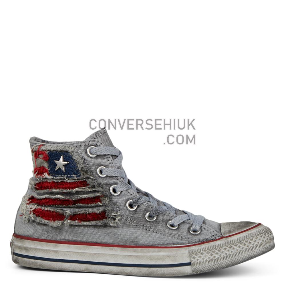 Converse Unisex Distressed Americana Chuck Taylor All Star High Top Americana Flag Distressed 167389C Shoes