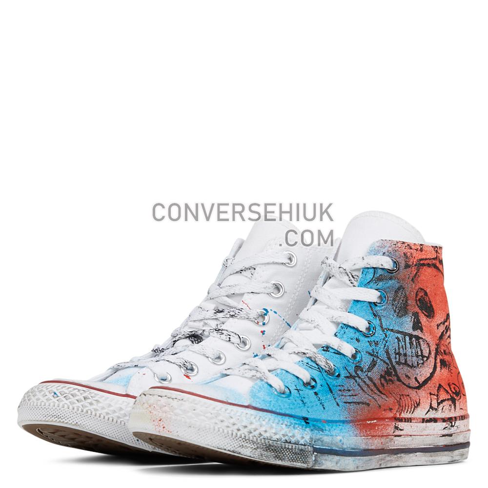 Converse Unisex Hand-Painted Graffiti Chuck Taylor All Star High Top Skull Graffiti 167398C Shoes