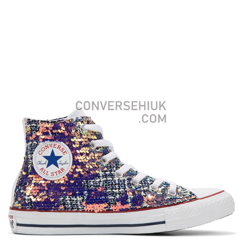 Converse Womens Multicolour Sequins Chuck Taylor All Star High Top Multicolor Sequins 167393C Shoes