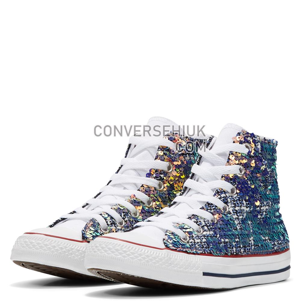 Converse Womens Multicolour Sequins Chuck Taylor All Star High Top Multicolor Sequins 167393C Shoes