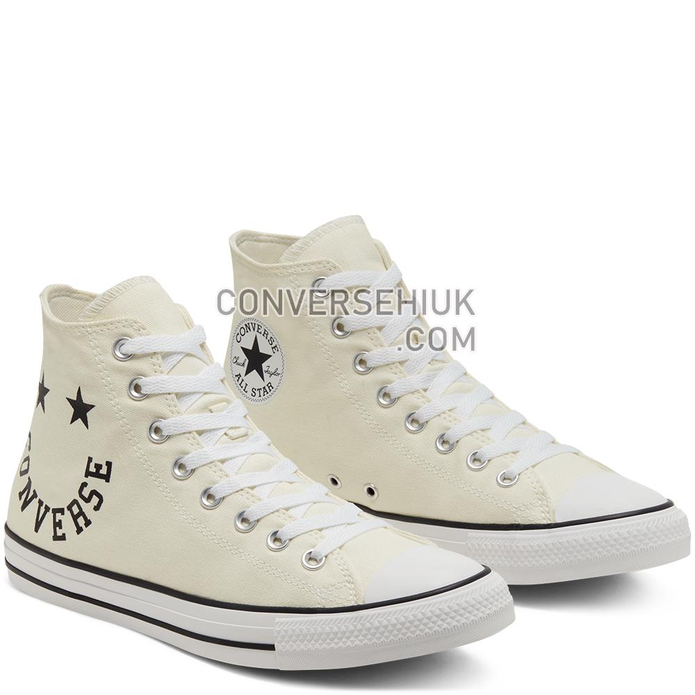 Converse Unisex Cheerful Chuck Taylor All Star High Top Egret/black/white 167067C Shoes