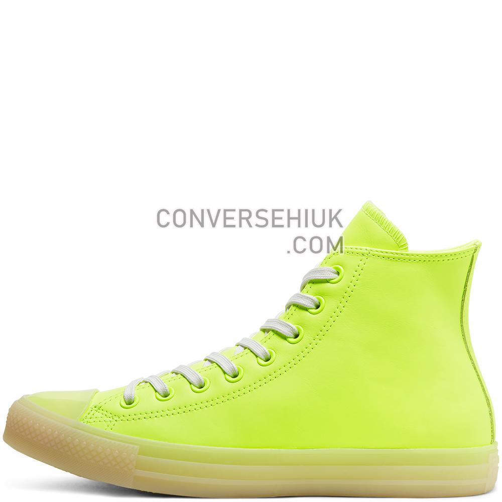 Converse Unisex Neon Leather Chuck Taylor All Star High Top Volt/vintage White 166567C Shoes