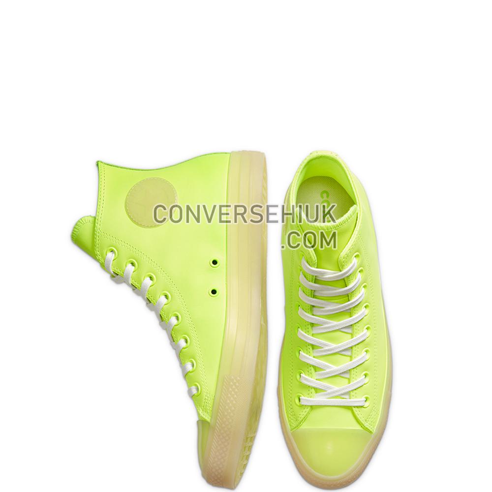 Converse Unisex Neon Leather Chuck Taylor All Star High Top Volt/vintage White 166567C Shoes