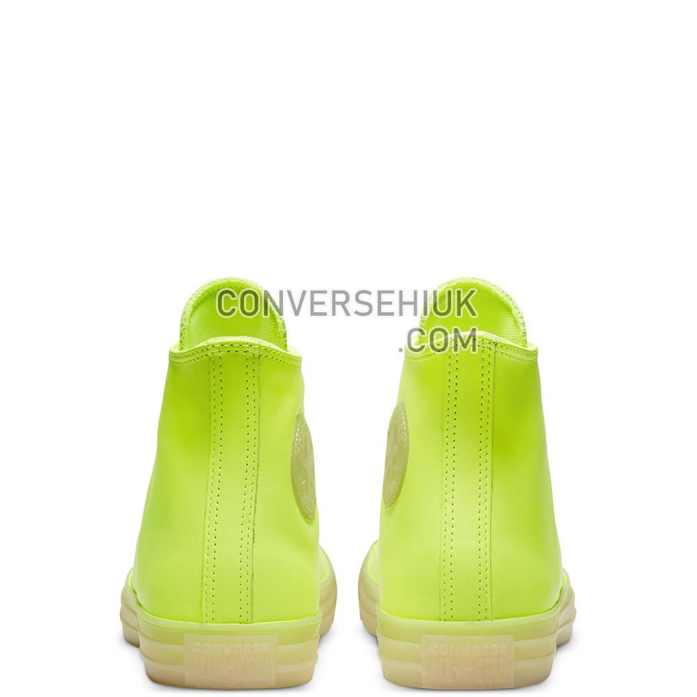 Converse Unisex Neon Leather Chuck Taylor All Star High Top Volt/vintage White 166567C Shoes