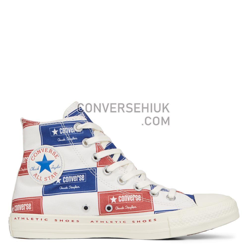 Converse Chuck Taylor All Star Bold Branding High Top Egret/blue/gym Red 166500C Shoes