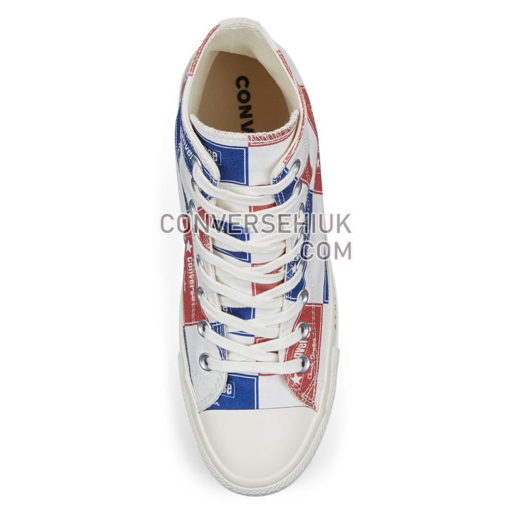 Converse Chuck Taylor All Star Bold Branding High Top Egret/blue/gym Red 166500C Shoes