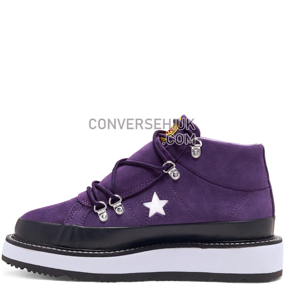 Converse Womens Fleece-Lined Boot One Star Mid Grand Purple/black/white 566162C Shoes