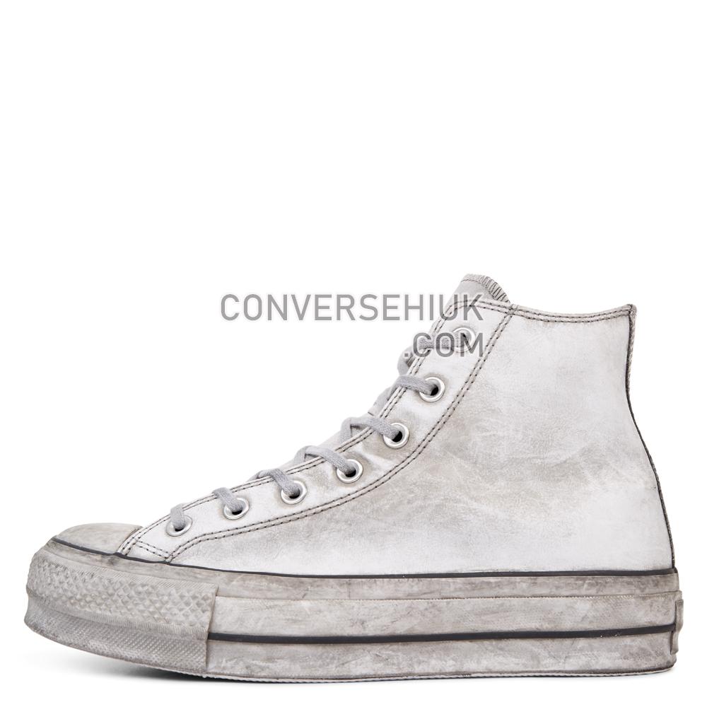 Converse Chuck Taylor All Star Leather Smoke Platform High Top White/white Smoke In 562909C Shoes