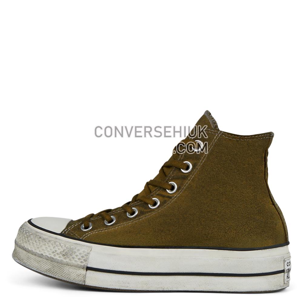 Converse Womens Distressed Colour Platform Chuck Taylor All Star High Top Rust Green 567384C Shoes