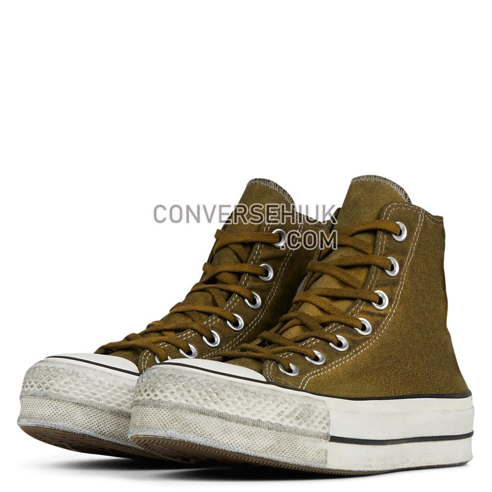 Converse Womens Distressed Colour Platform Chuck Taylor All Star High Top Rust Green 567384C Shoes